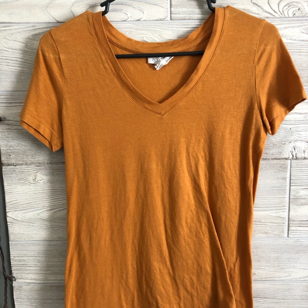 burnt orange v neck